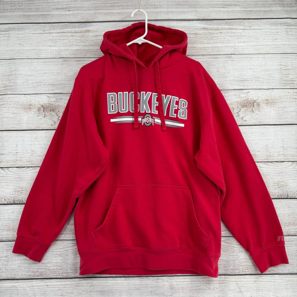 Russell Ohio State Buckeyes Hoodie Sweatshirt Adult Large‎ Red NCAA Football